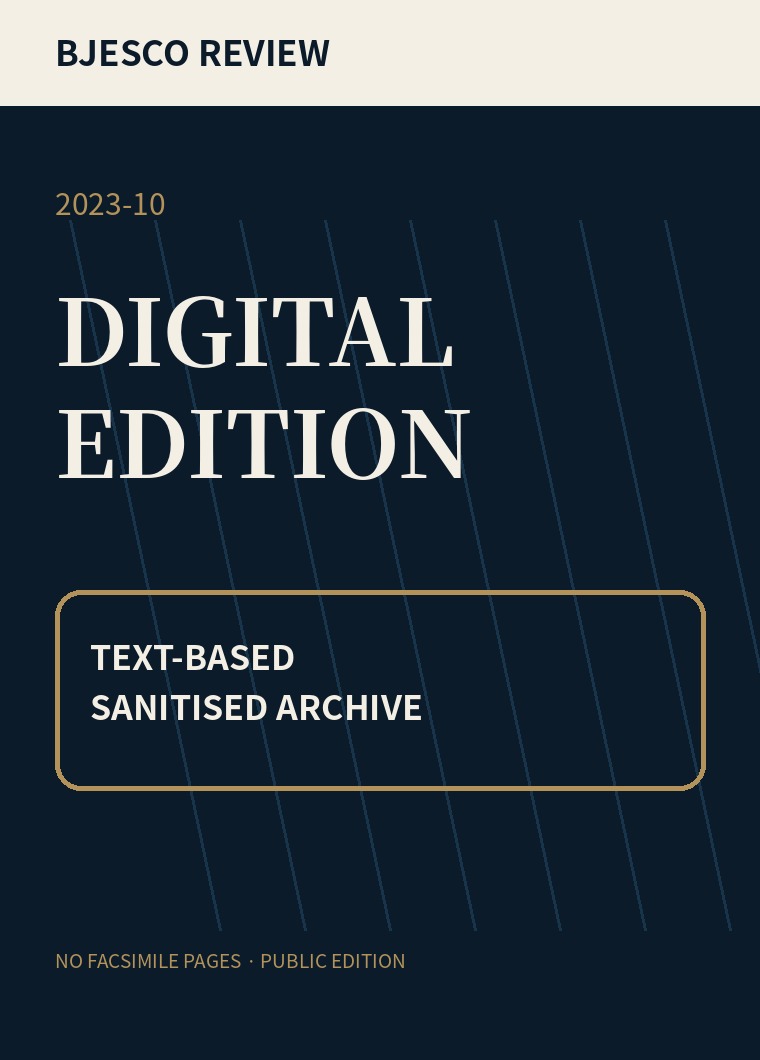 BJESCO Review · Oktober 2023